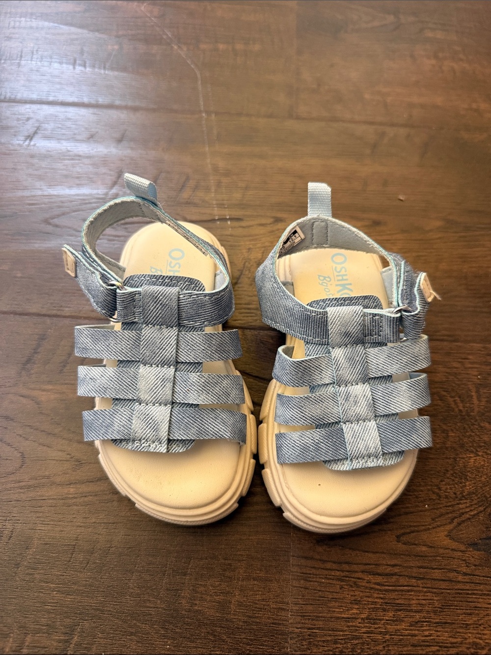 OshKosh B'gosh Light Blue Denim-Style Strappy Kids Sandals